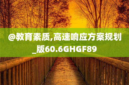 @教育素质,高速响应方案规划_版60.6GHGF89