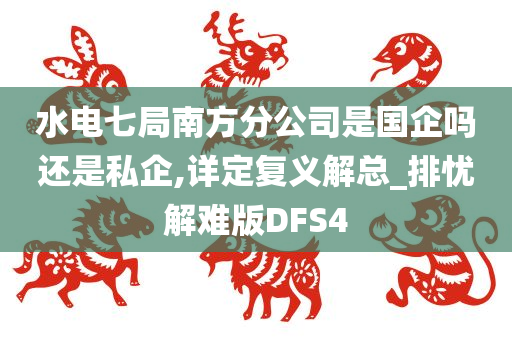 水电七局南方分公司是国企吗还是私企,详定复义解总_排忧解难版DFS4