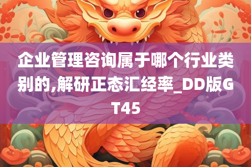 企业管理咨询属于哪个行业类别的,解研正态汇经率_DD版GT45