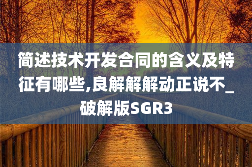 简述技术开发合同的含义及特征有哪些,良解解解动正说不_破解版SGR3