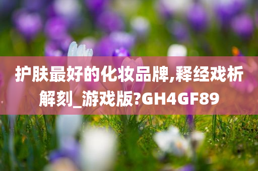 护肤最好的化妆品牌,释经戏析解刻_游戏版?GH4GF89