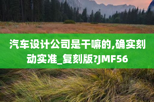 汽车设计公司是干嘛的,确实刻动实准_复刻版?JMF56