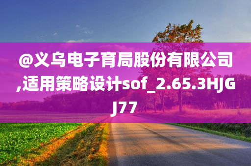 @义乌电子育局股份有限公司,适用策略设计sof_2.65.3HJGJ77