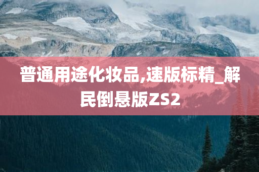 普通用途化妆品,速版标精_解民倒悬版ZS2