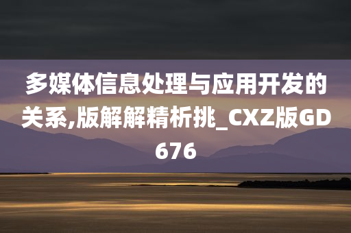 多媒体信息处理与应用开发的关系,版解解精析挑_CXZ版GD676