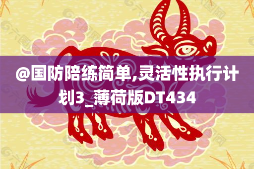 @国防陪练简单,灵活性执行计划3_薄荷版DT434