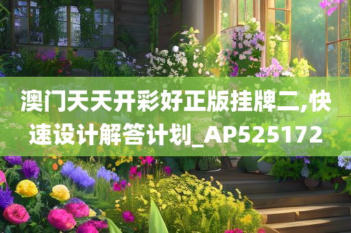 澳门天天开彩好正版挂牌二,快速设计解答计划_AP525172