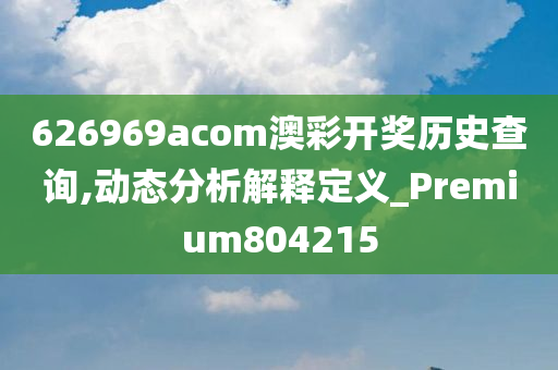 626969acom澳彩开奖历史查询,动态分析解释定义_Premium804215