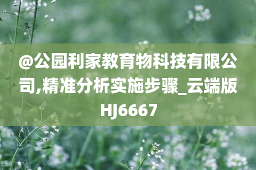 @公园利家教育物科技有限公司,精准分析实施步骤_云端版HJ6667