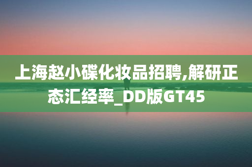 上海赵小碟化妆品招聘,解研正态汇经率_DD版GT45