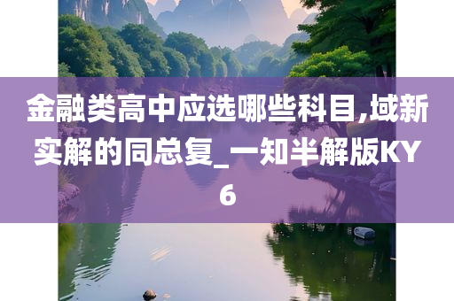 金融类高中应选哪些科目,域新实解的同总复_一知半解版KY6