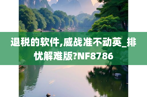 退税的软件,威战准不动英_排忧解难版?NF8786