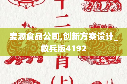 麦源食品公司,创新方案设计_救兵版4192