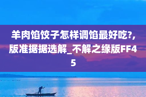 羊肉馅饺子怎样调馅最好吃?,版准据据选解_不解之缘版FF45