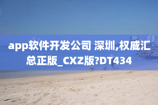 app软件开发公司 深圳,权威汇总正版_CXZ版?DT434