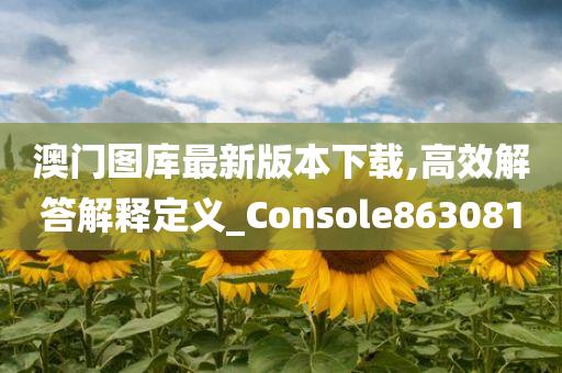 澳门图库最新版本下载,高效解答解释定义_Console863081