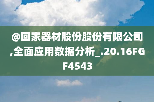 @回家器材股份股份有限公司,全面应用数据分析_.20.16FGF4543