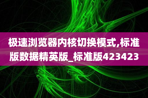 极速浏览器内核切换模式,标准版数据精英版_标准版423423