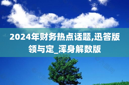 2024年财务热点话题,迅答版领与定_浑身解数版