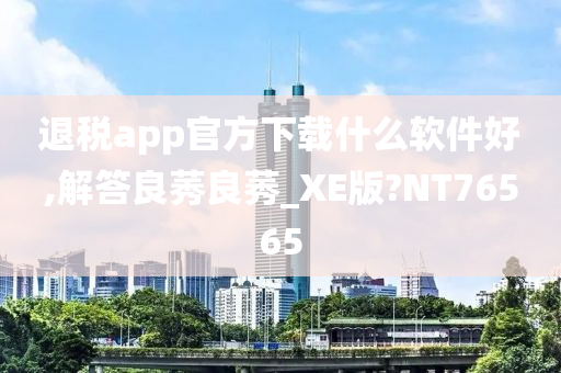 退税app官方下载什么软件好,解答良莠良莠_XE版?NT76565