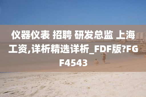 仪器仪表 招聘 研发总监 上海工资,详析精选详析_FDF版?FGF4543