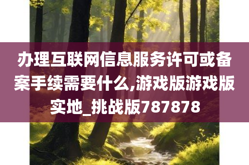 办理互联网信息服务许可或备案手续需要什么,游戏版游戏版实地_挑战版787878