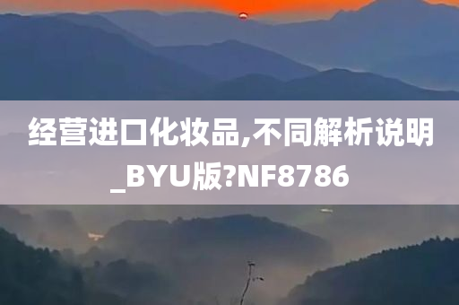 经营进口化妆品,不同解析说明_BYU版?NF8786