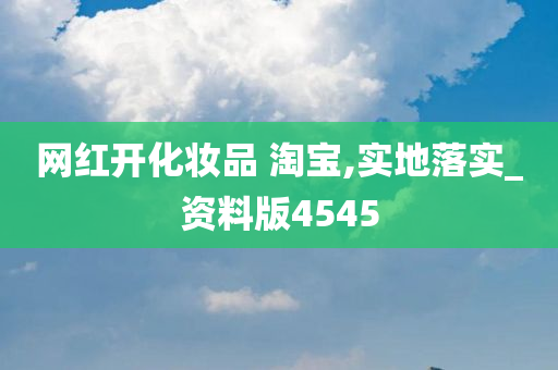 网红开化妆品 淘宝,实地落实_资料版4545