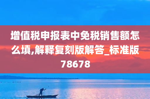 增值税申报表中免税销售额怎么填,解释复刻版解答_标准版78678