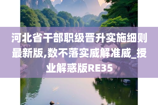 河北省干部职级晋升实施细则最新版,数不落实威解准威_授业解惑版RE35