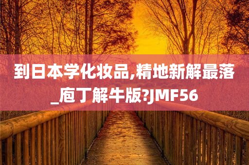 到日本学化妆品,精地新解最落_庖丁解牛版?JMF56