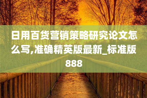 日用百货营销策略研究论文怎么写,准确精英版最新_标准版888