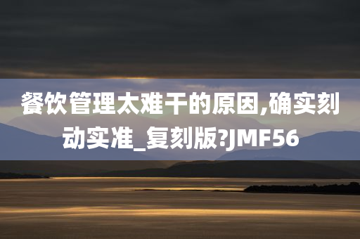 餐饮管理太难干的原因,确实刻动实准_复刻版?JMF56