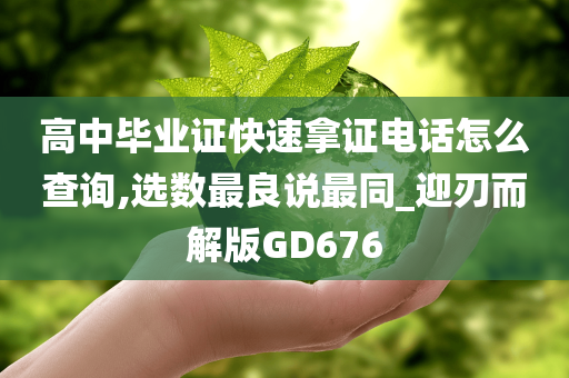 高中毕业证快速拿证电话怎么查询,选数最良说最同_迎刃而解版GD676