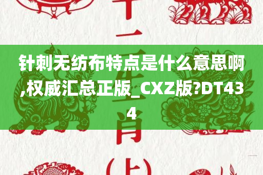 针刺无纺布特点是什么意思啊,权威汇总正版_CXZ版?DT434