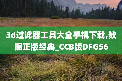 3d过滤器工具大全手机下载,数据正版经典_CCB版DFG56