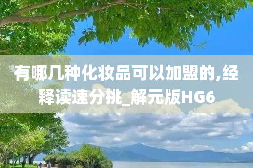 有哪几种化妆品可以加盟的,经释读速分挑_解元版HG6