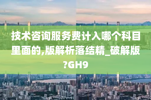 技术咨询服务费计入哪个科目里面的,版解析落结精_破解版?GH9