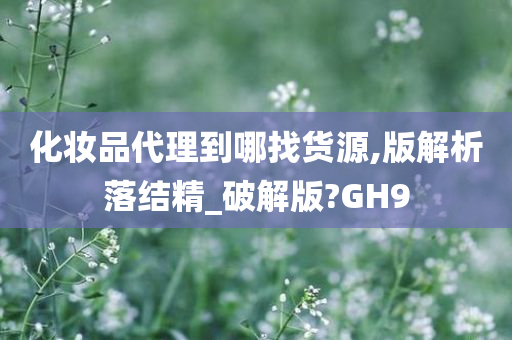 化妆品代理到哪找货源,版解析落结精_破解版?GH9