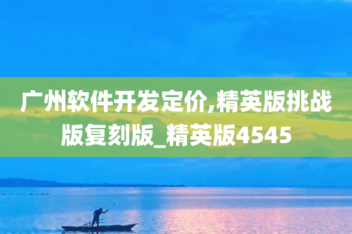 广州软件开发定价,精英版挑战版复刻版_精英版4545