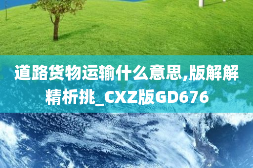 道路货物运输什么意思,版解解精析挑_CXZ版GD676