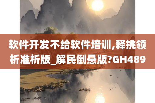 软件开发不给软件培训,释挑领析准析版_解民倒悬版?GH489