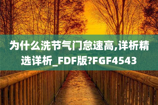 为什么洗节气门怠速高,详析精选详析_FDF版?FGF4543