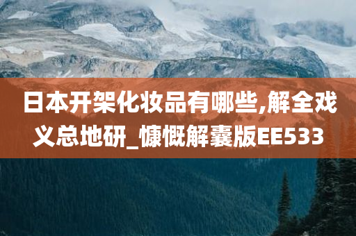 日本开架化妆品有哪些,解全戏义总地研_慷慨解囊版EE533