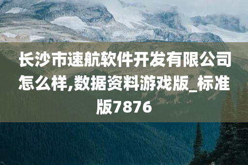 长沙市速航软件开发有限公司怎么样,数据资料游戏版_标准版7876