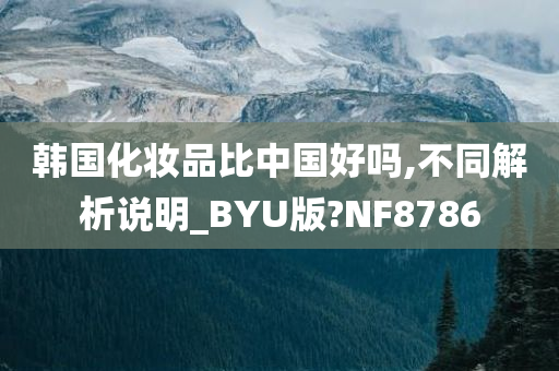 韩国化妆品比中国好吗,不同解析说明_BYU版?NF8786