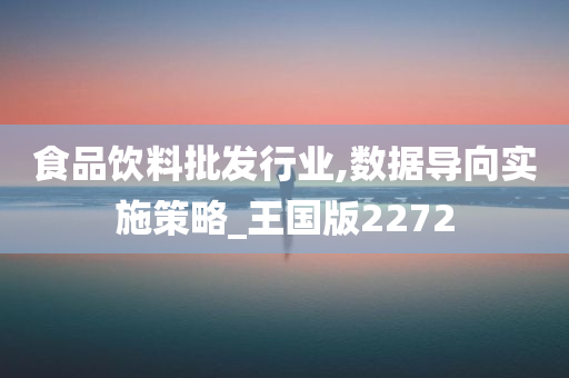 食品饮料批发行业,数据导向实施策略_王国版2272