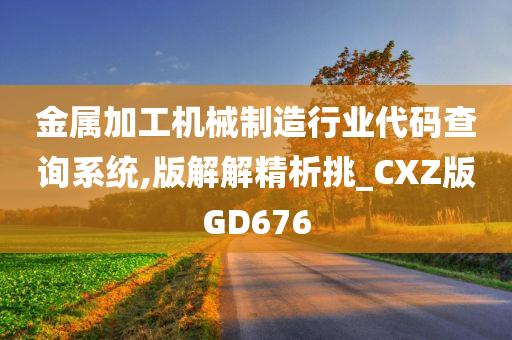 金属加工机械制造行业代码查询系统,版解解精析挑_CXZ版GD676