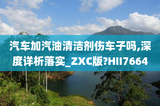 汽车加汽油清洁剂伤车子吗,深度详析落实_ZXC版?HII7664