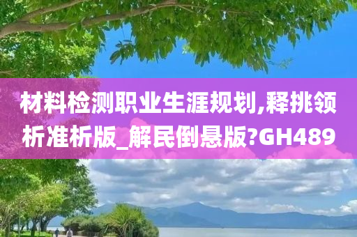 材料检测职业生涯规划,释挑领析准析版_解民倒悬版?GH489